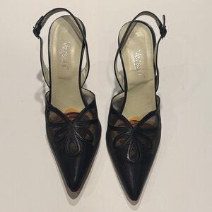 Versani Elegant Black Slingback Heels